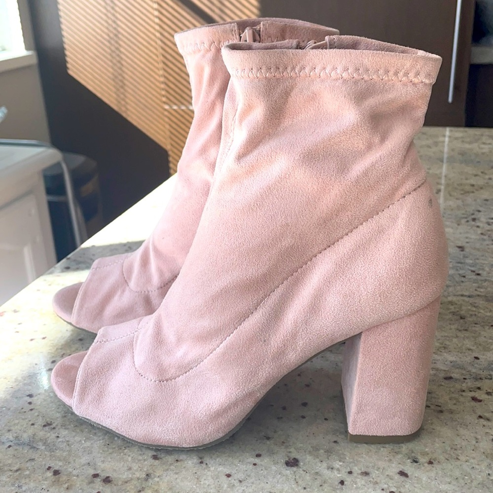 MIA Open-toed Booties in Blush Pink GUC and super cute! Size 8.5